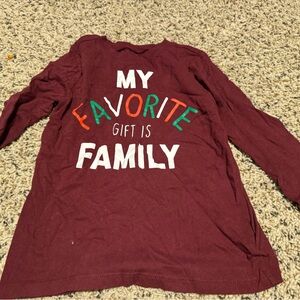 Old Navy Kids Burgundy Christmas Long Sleeve Tee